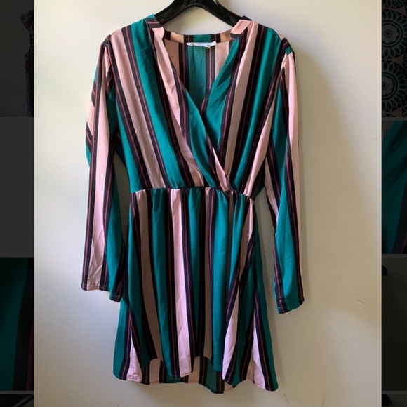 All in Favor Lily Surplice Long Sleeve Dress - Picture 2 of 5